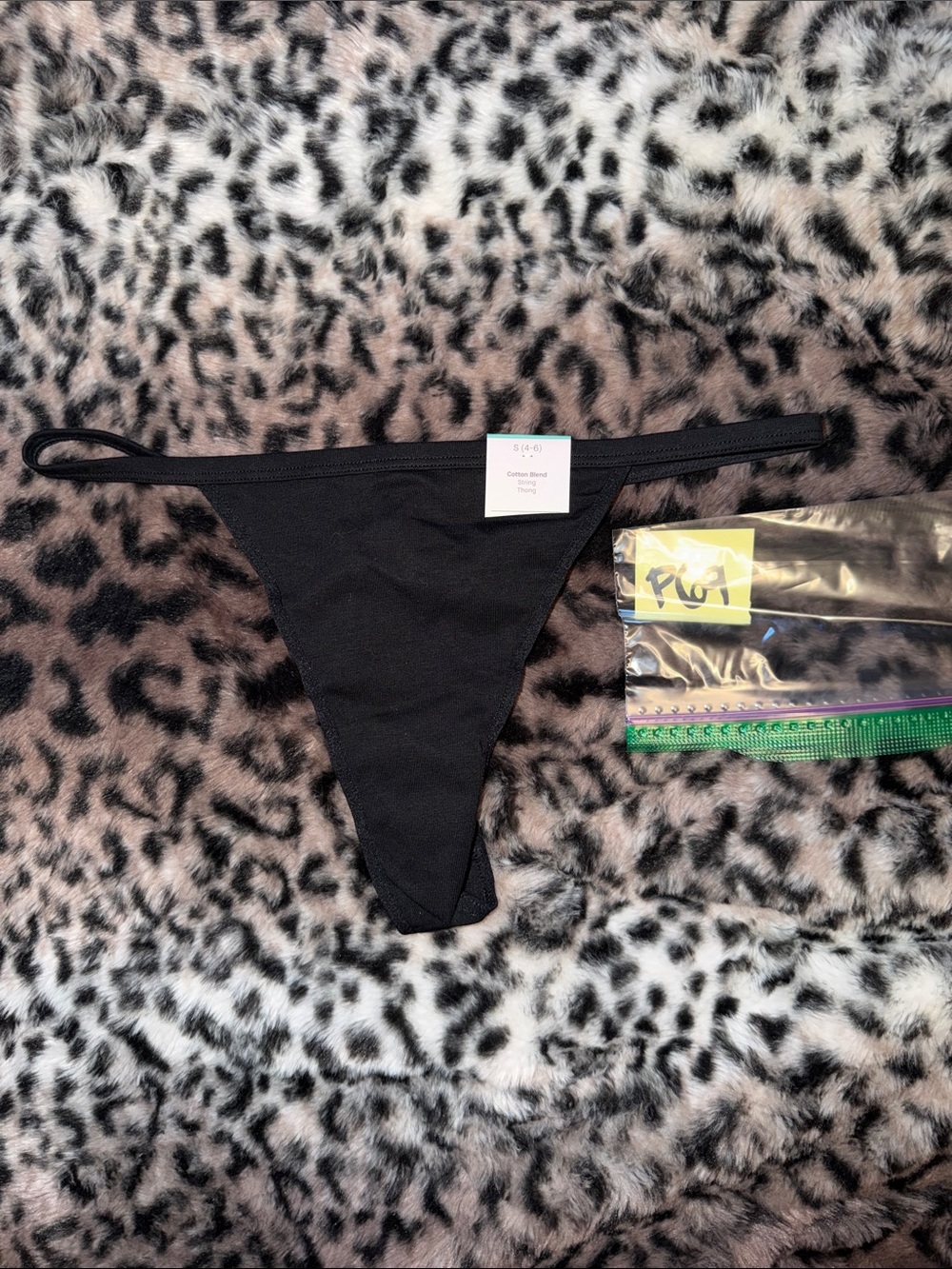 AUDEN Black colored cotton Thong Bikini cut gstring  Bottom Sz small